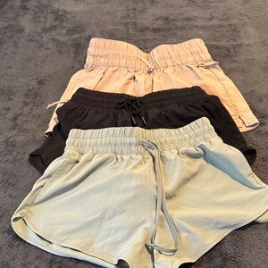 90 Degree By Reflex Women's Athletic Shorts - Tan, Black, Light Gray